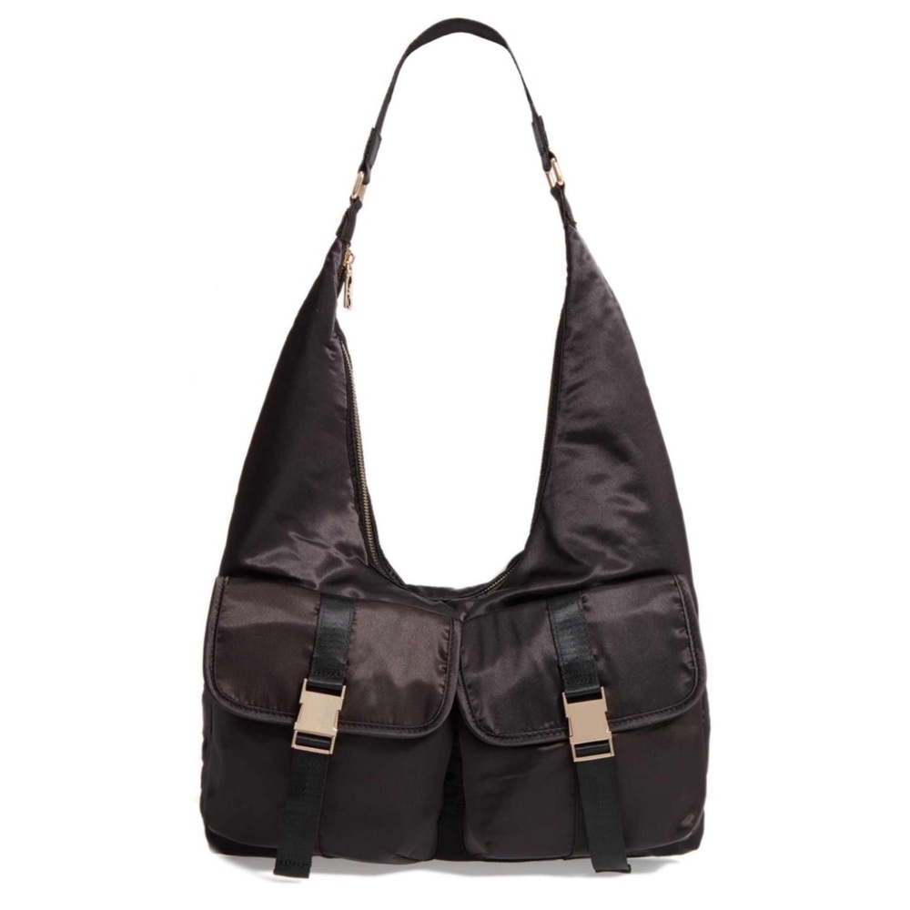 NWT Steve Madden Black Satin Hobo